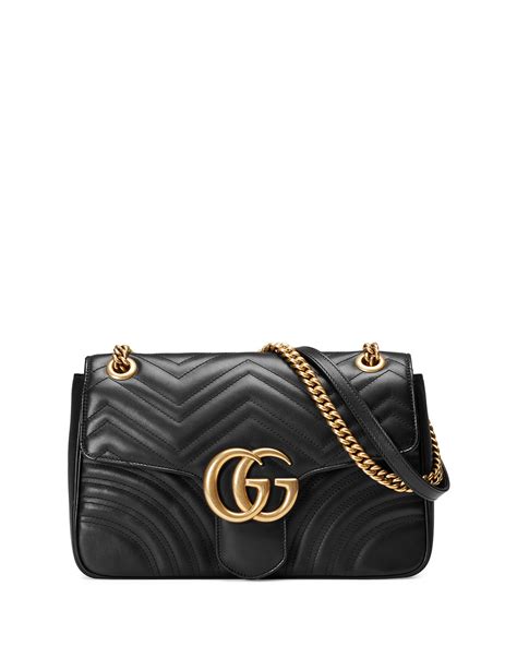 gucci gg marmont 2.0 medium quilted shoulder bag black|gg marmont matelassé small bag.